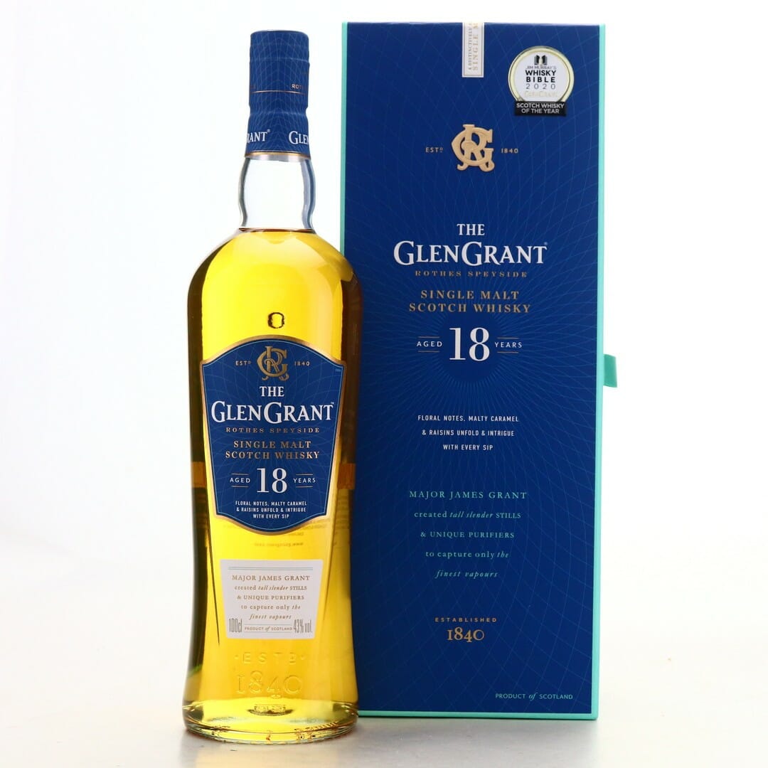 Bottiglia di whisky Glen Grant invecchiato 18 anni
