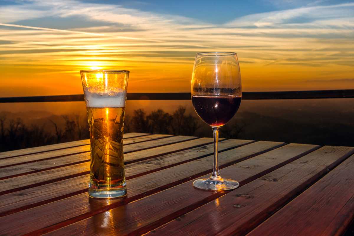birra e vino rosso